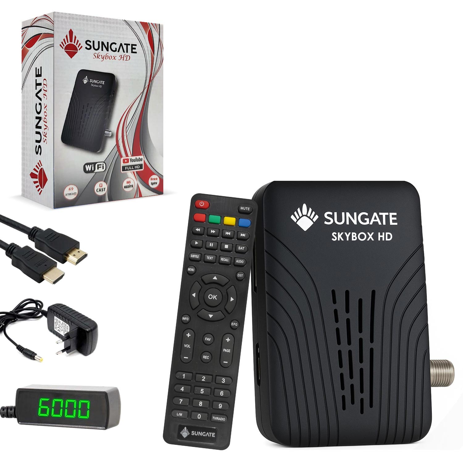 M2436-SUNGATE SKYBOX HD Uydu Alıcı Mini Full Hd Wifi Youtube Ucast Iks Hediye Free İptv
